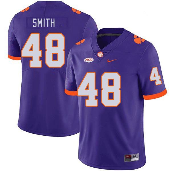 Men's Clemson Tigers Walt Smith #48 College Purple NCAA Authentic Football Stitched Jersey 23HL30LE
